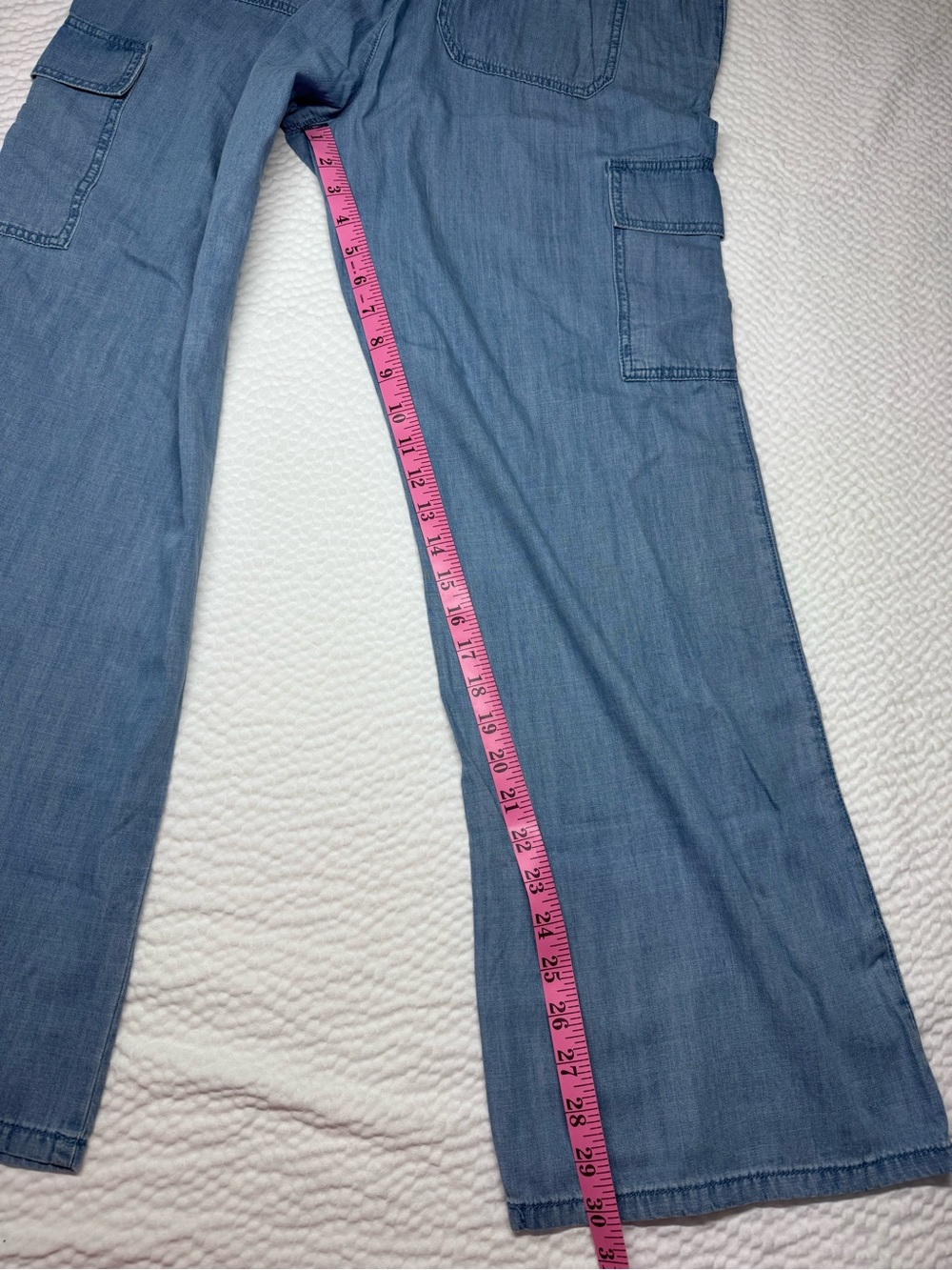 Social Standard by Sanctuary Caravan Cargo Pants XL Coastal Blue Wide Leg Lyocel - Picture 7 of 8